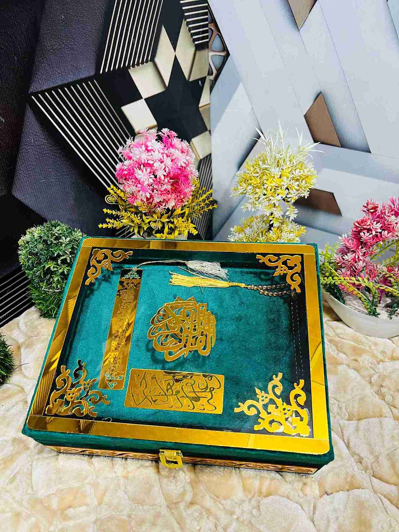 AL-NOOR Premium Acrylic Quran Box-Green