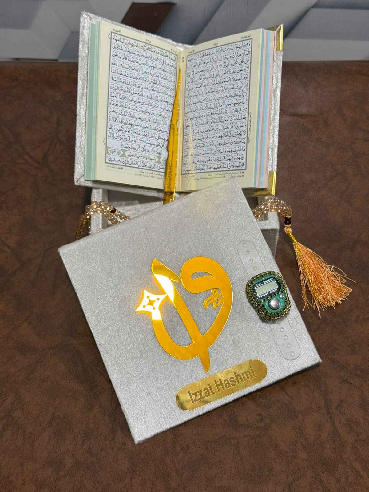 Pocket-Size Quran in Turkish-Inspired Velvet Box OffWhite