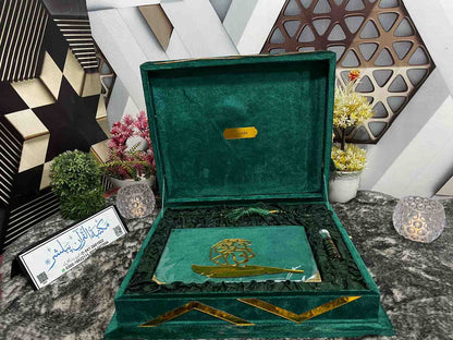 AL-SULTAN Premium , Velvet Quran Set Green Color