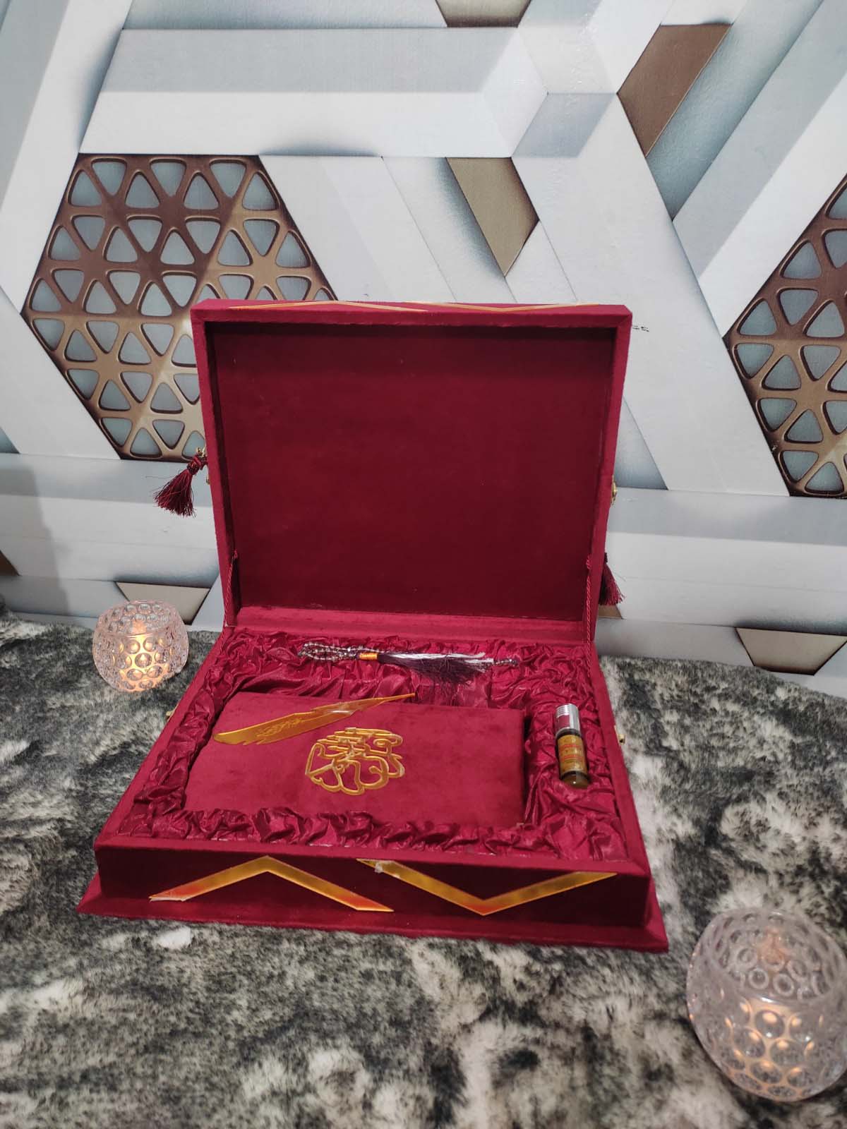 AL-SULTAN Premium , Velvet Quran Set Maroon Color