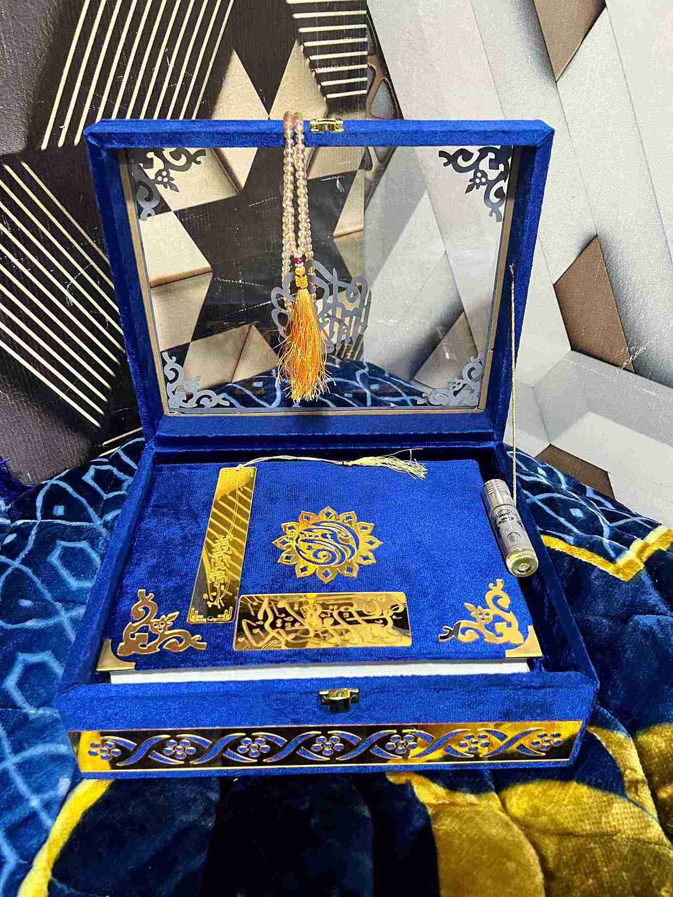 AL-NOOR Premium Acrylic Quran Box-Blue