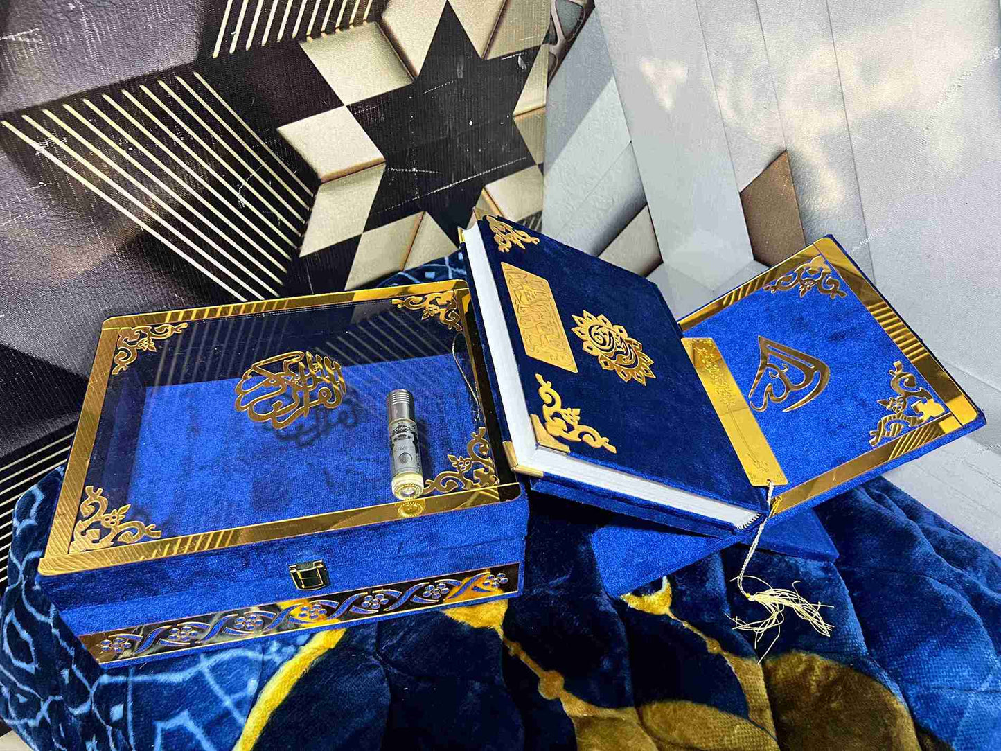 AL-NOOR Premium Acrylic Quran Box-Blue