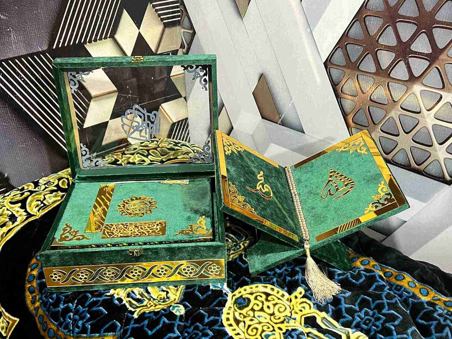 AL-NOOR Premium Acrylic Quran Box-Green
