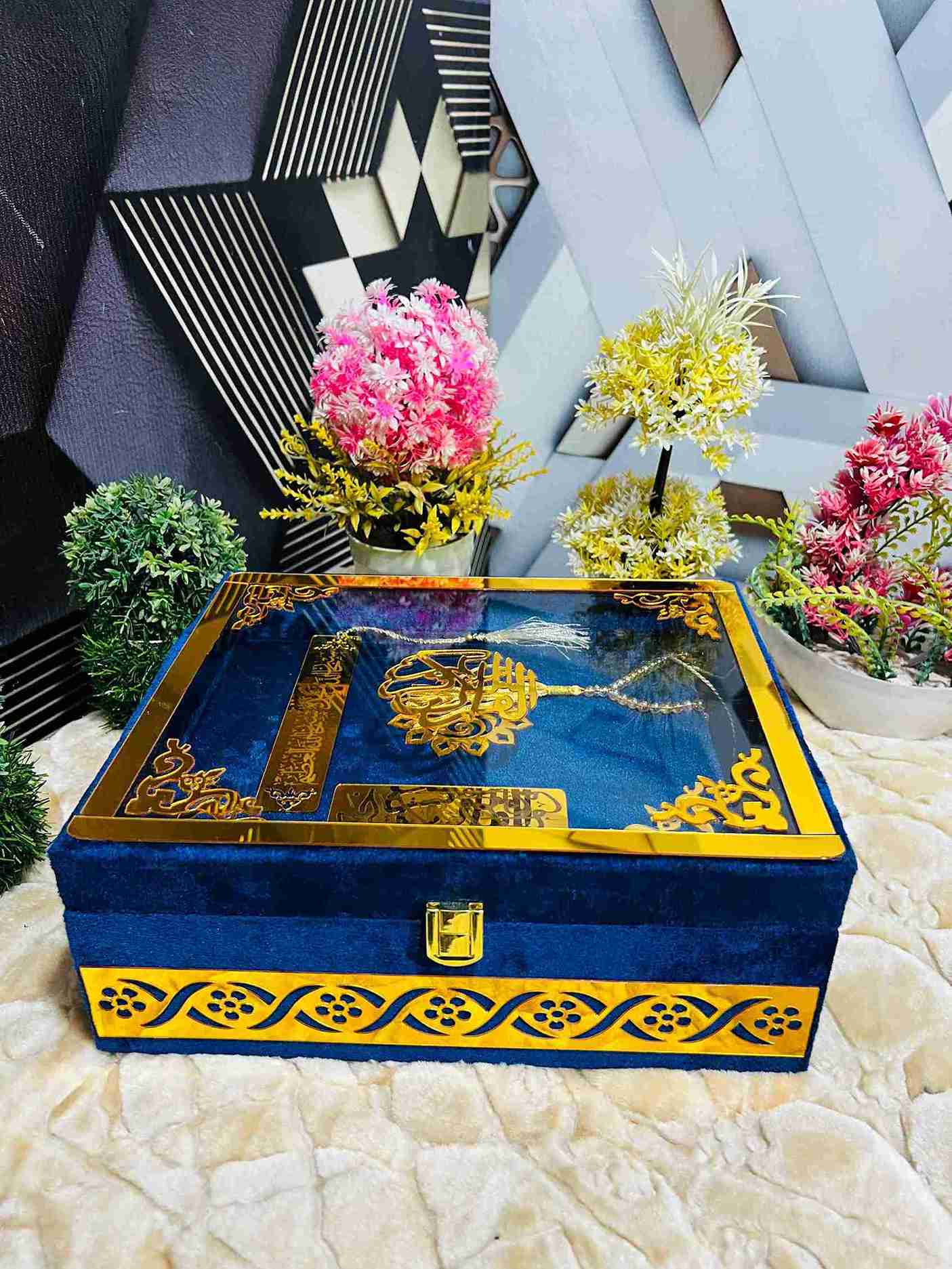 AL-NOOR Premium Acrylic Quran Box-Blue