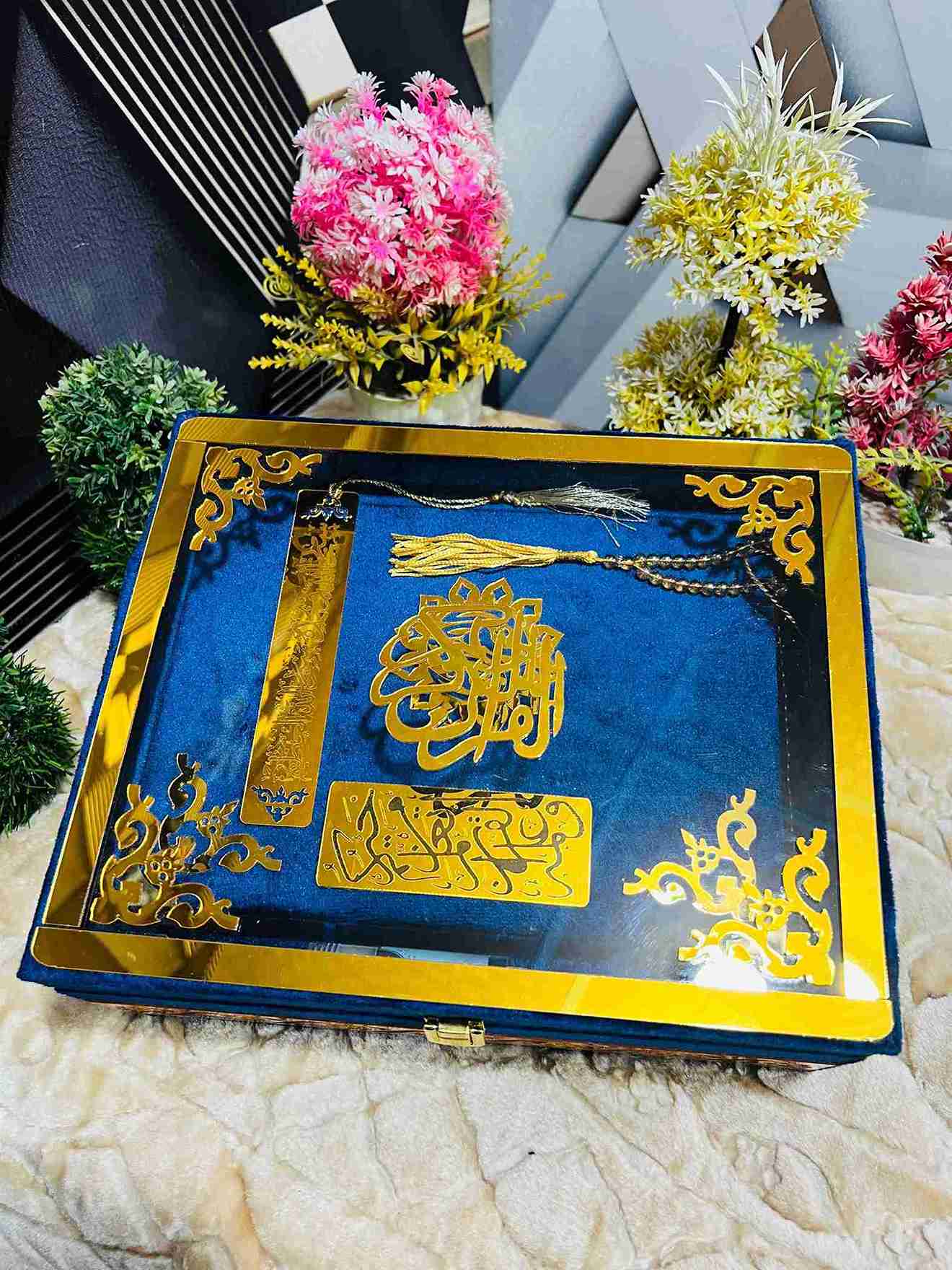 AL-NOOR Premium Acrylic Quran Box-Blue