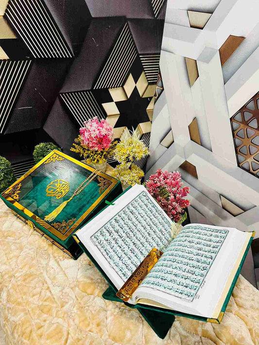 AL-NOOR Premium Acrylic Quran Box-Green