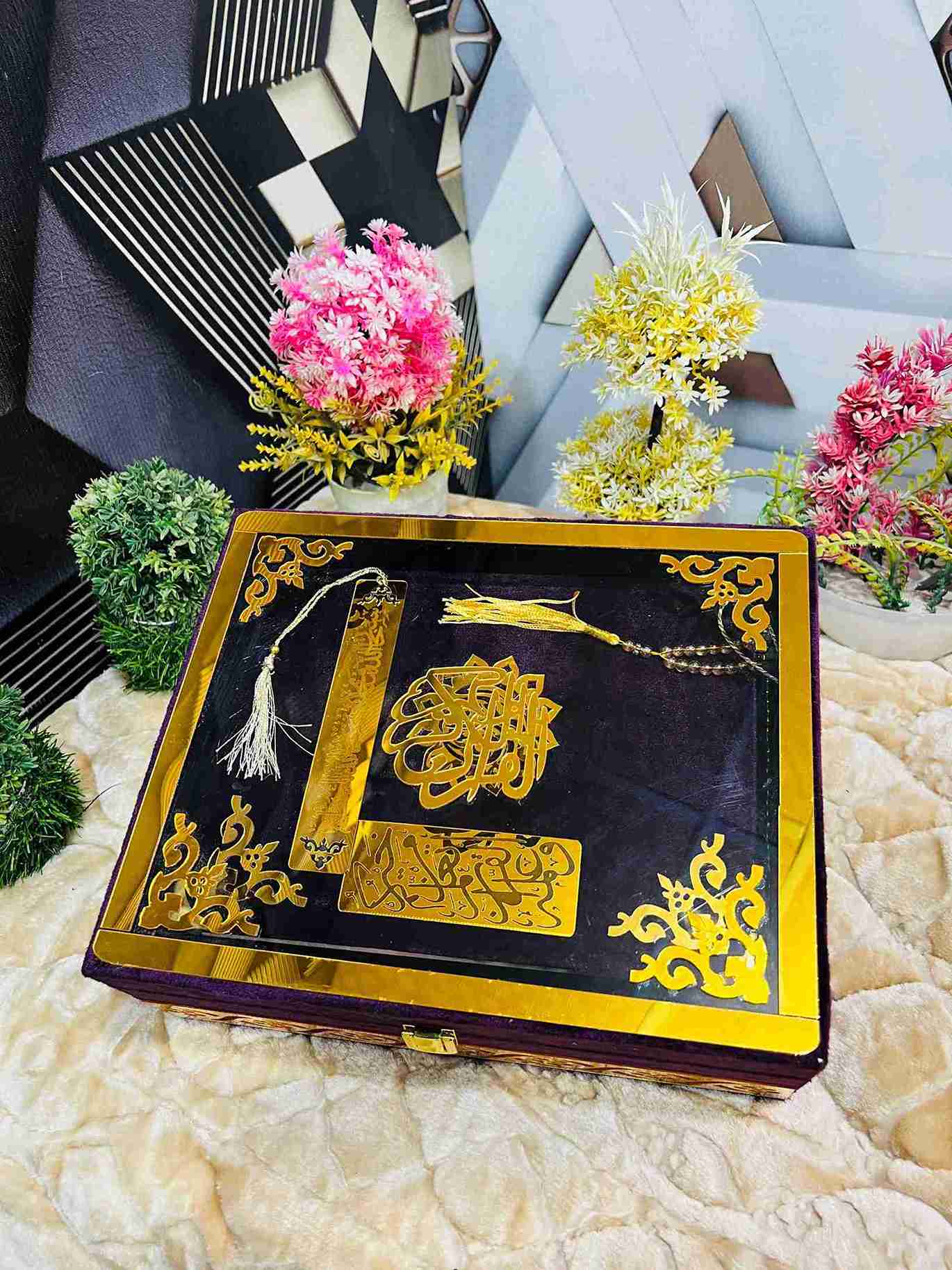 AL-NOOR Premium Acrylic Quran Box-Purple