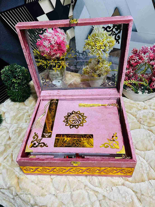 AL-NOOR Premium Acrylic Quran Box-pink