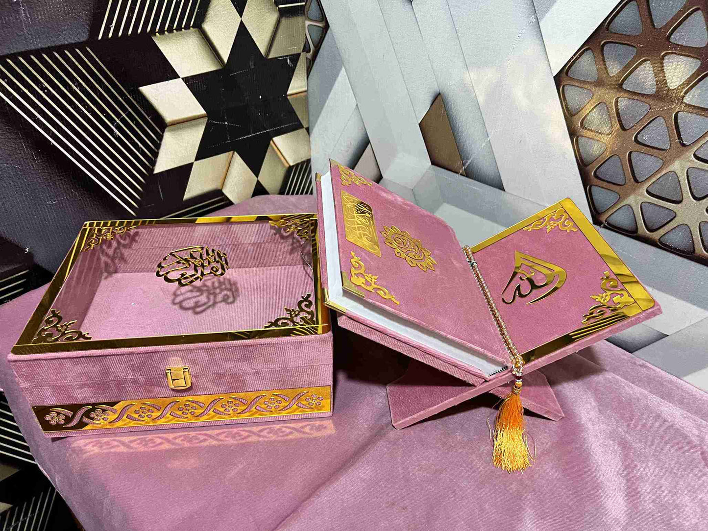 AL-NOOR Premium Acrylic Quran Box-pink
