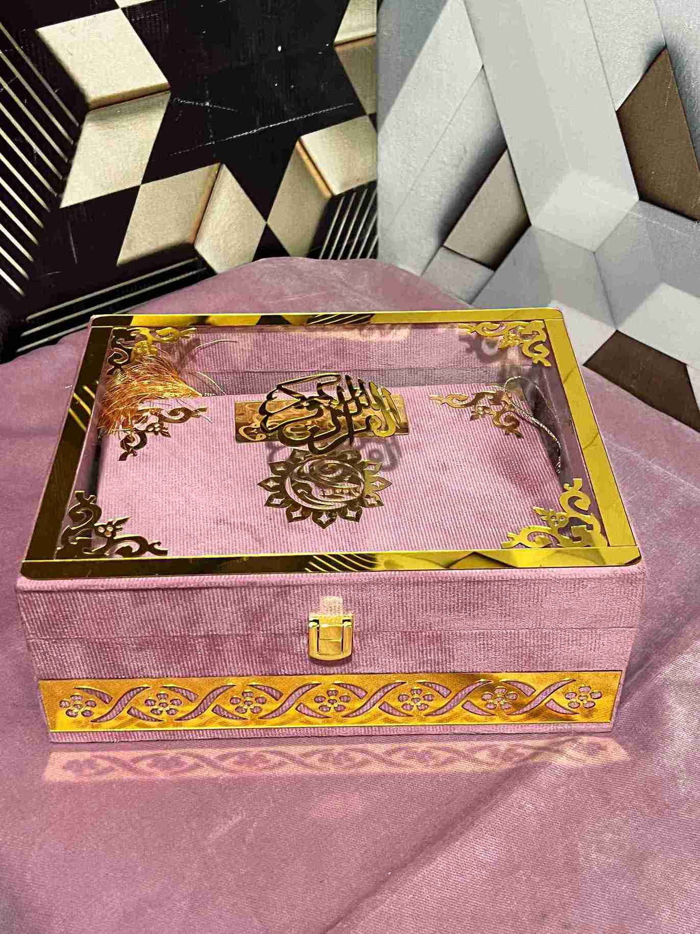 AL-NOOR Premium Acrylic Quran Box-pink