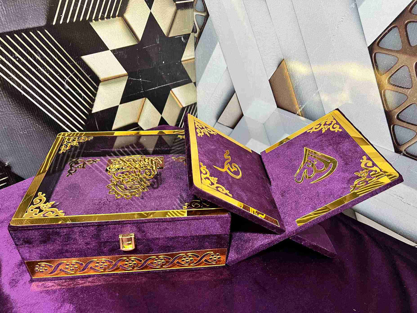 AL-NOOR Premium Acrylic Quran Box-Purple