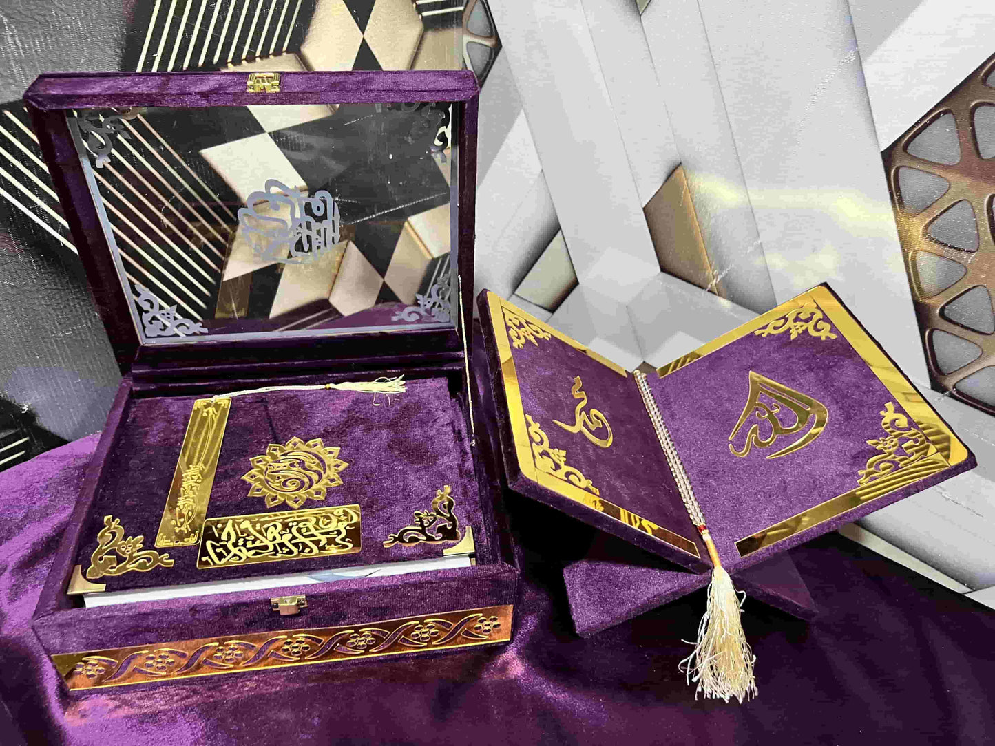 AL-NOOR Premium Acrylic Quran Box-Purple