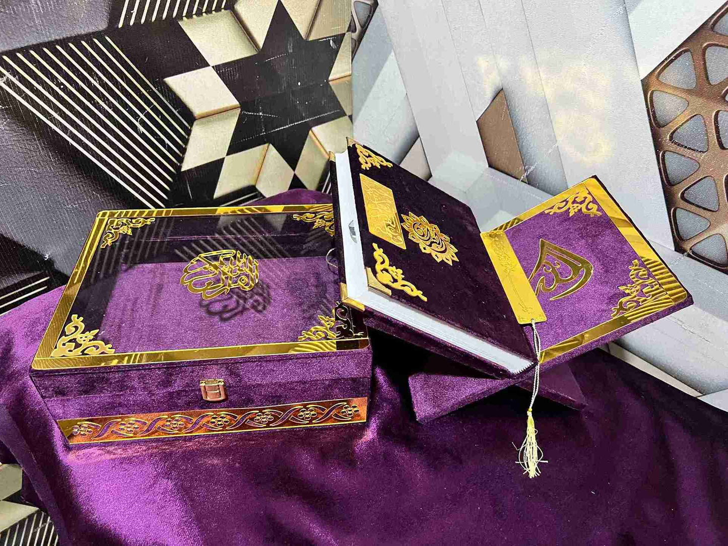 AL-NOOR Premium Acrylic Quran Box-Purple