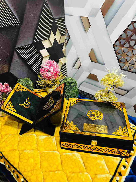 AL-NOOR Premium Acrylic Quran Box-Black