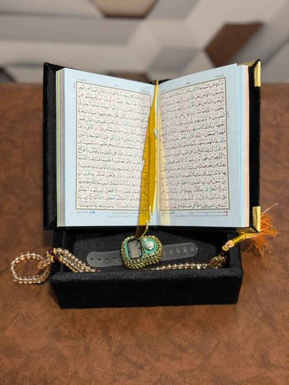 Pocket-Size Quran in Turkish-Inspired Velvet Box Black