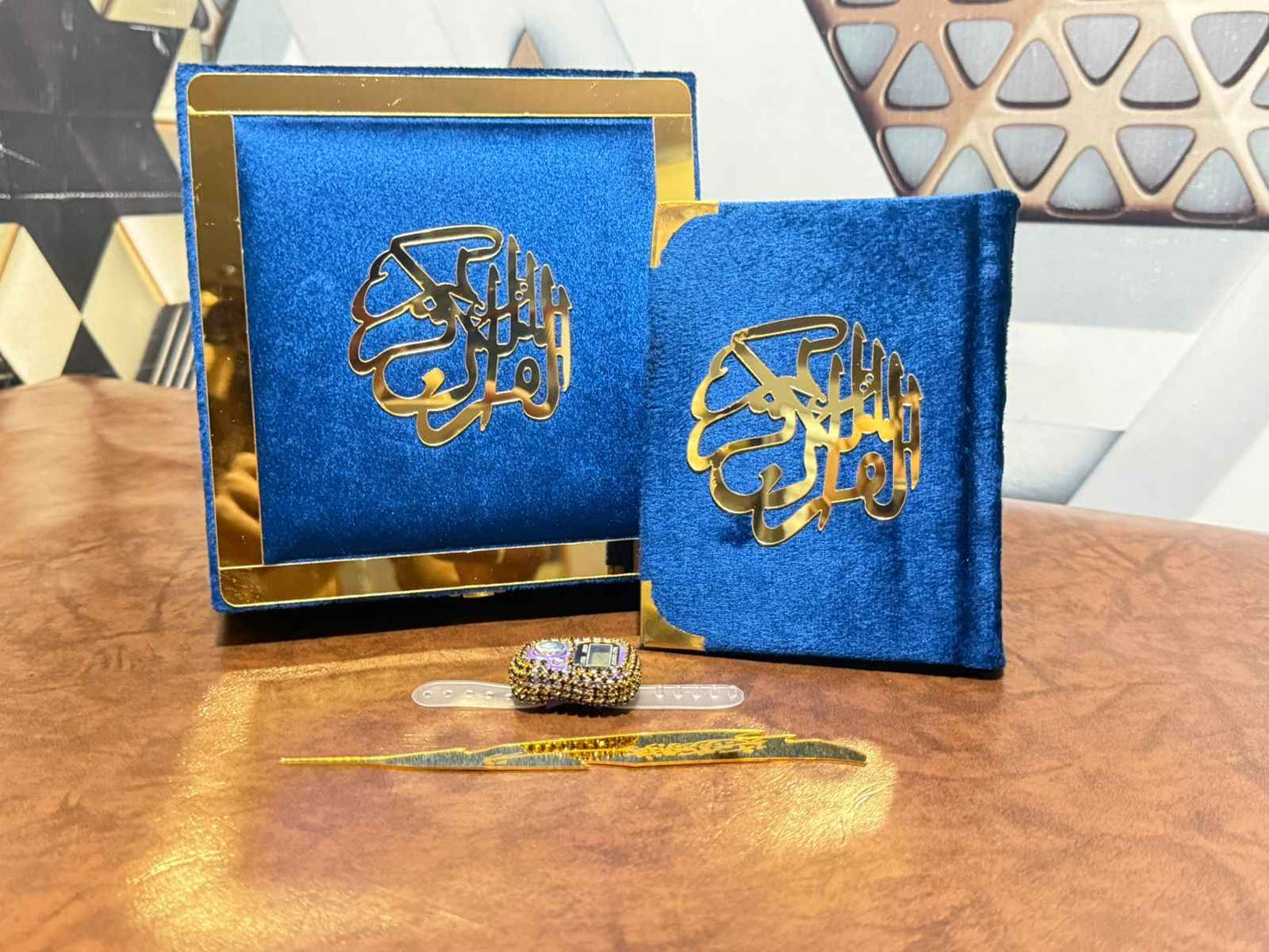 Holy Quran Gift Set (Pocket Size) Blue Color