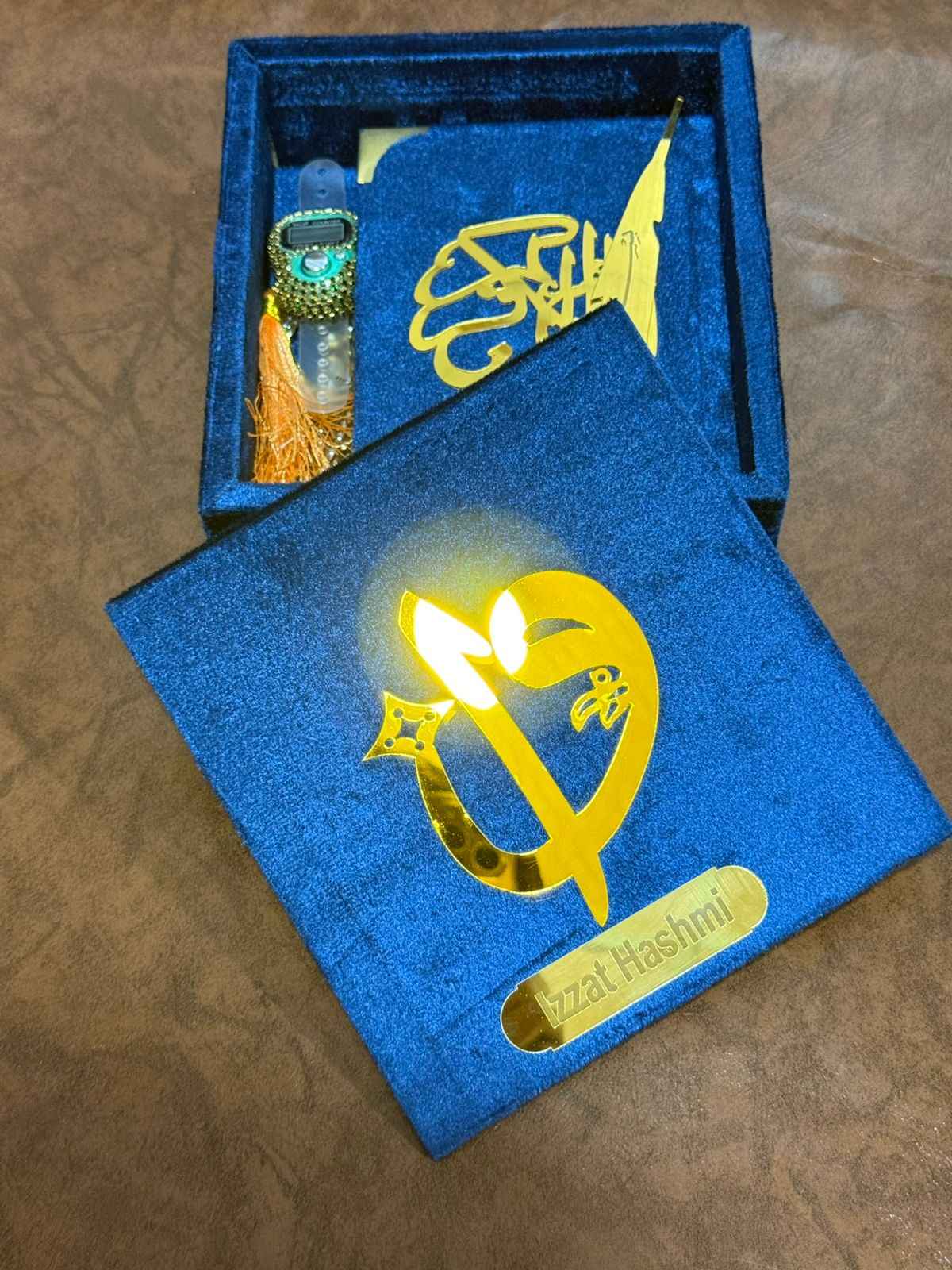 Pocket-Size Quran in Turkish-Inspired Velvet Box Blue