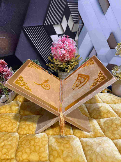 AL-NOOR Premium Acrylic Quran Box-Golden