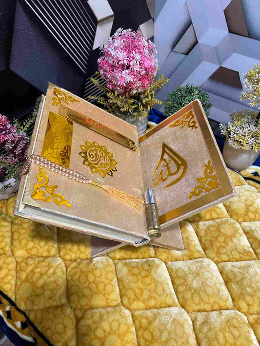 AL-NOOR Premium Acrylic Quran Box-Golden