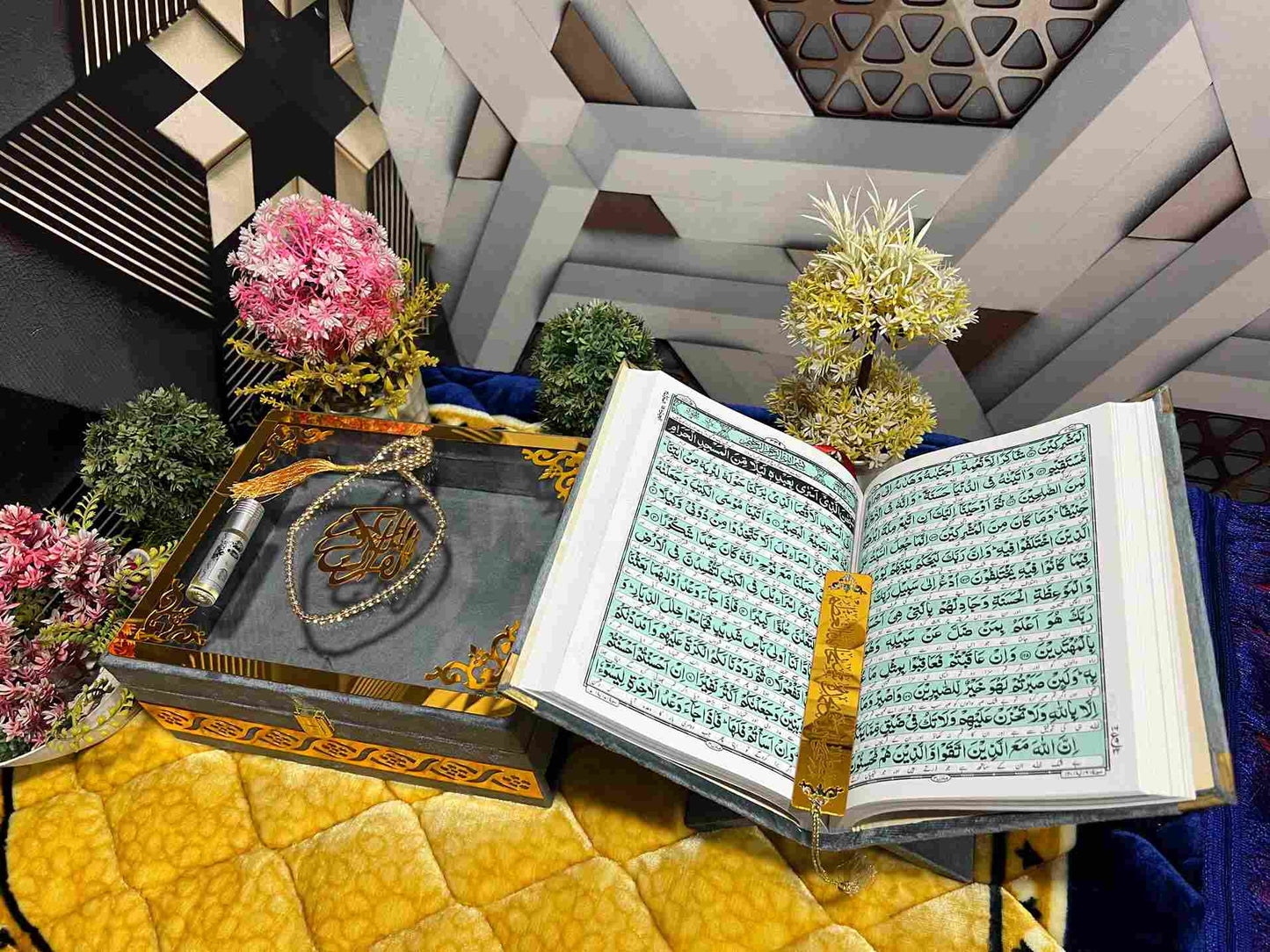 AL-NOOR Premium Acrylic Quran Box-Gray