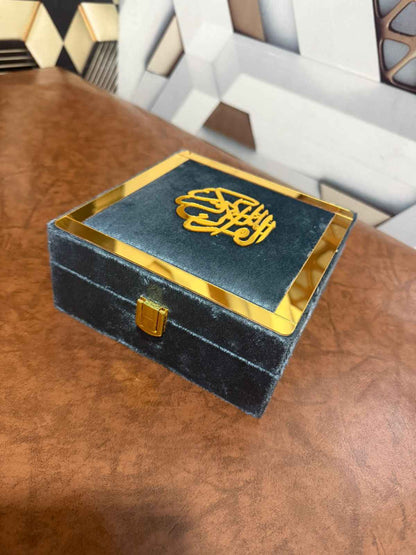Holy Quran Gift Set (Pocket Size) Gray Color