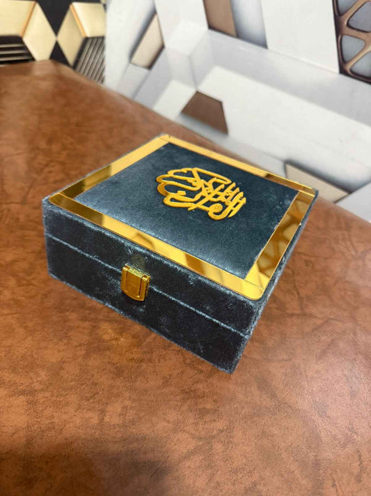 Holy Quran Gift Set (Pocket Size) Gray Color