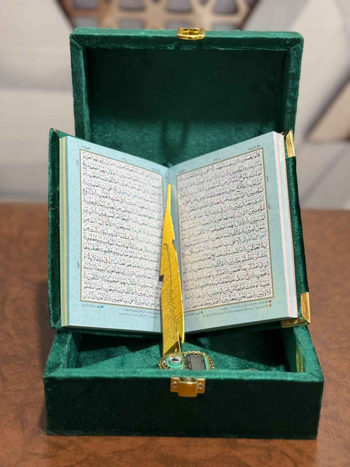 Holy Quran Gift Set (Pocket Size) Green Color
