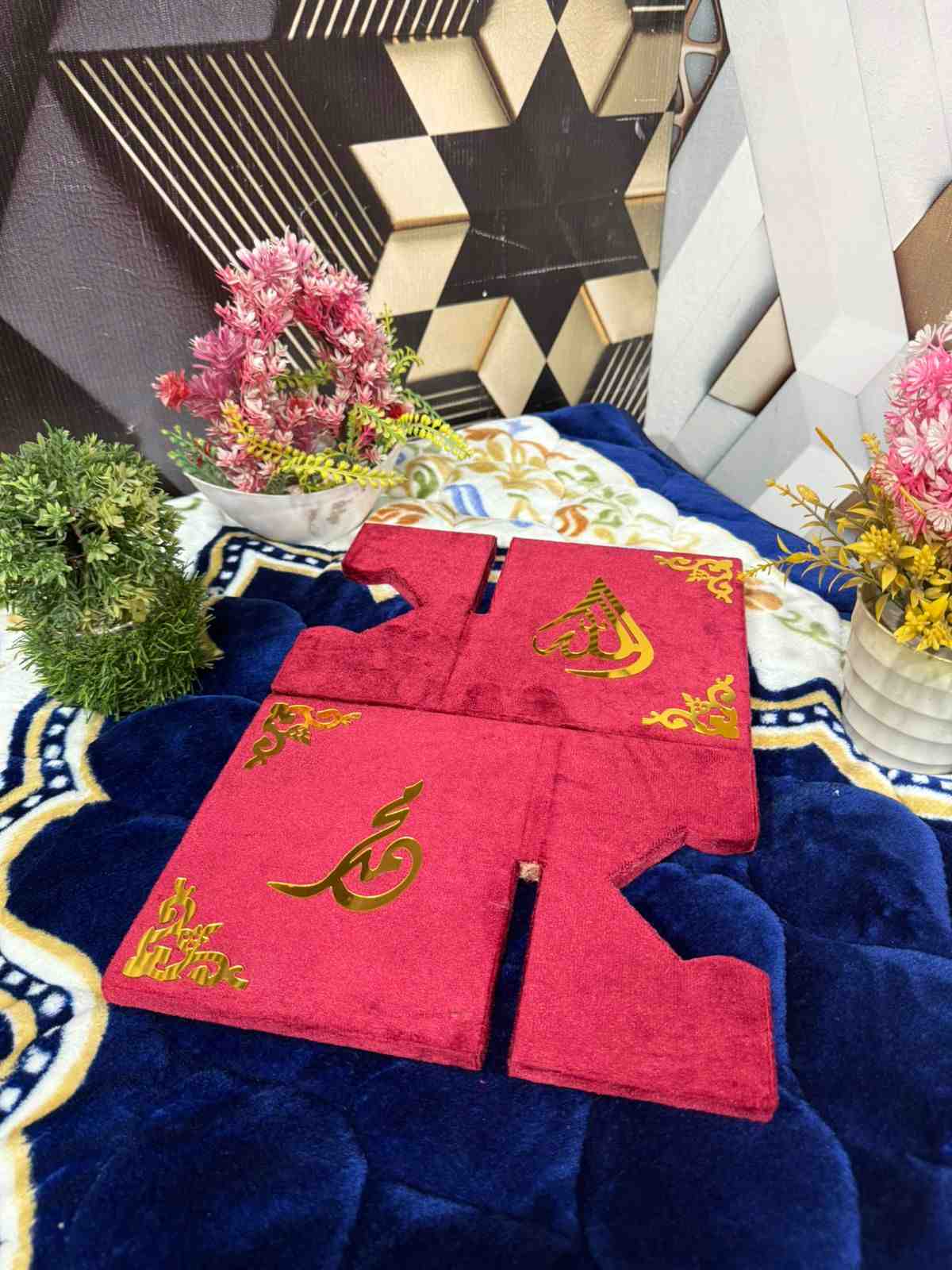 Premium Bridal Quran Gift Set Maroon Color Transparent Set, Velvet Holly Quran, Book Mark,  Velvet Box, Velvet  Rahal, Ittar, Tasbeeh