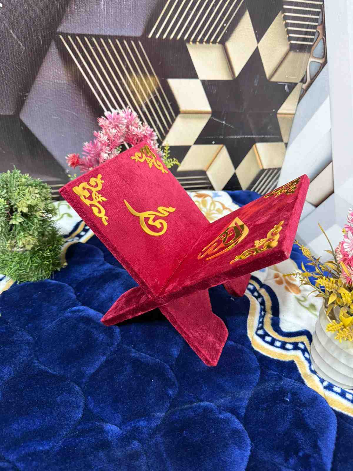 Premium Bridal Quran Gift Set Maroon Color Transparent Set, Velvet Holly Quran, Book Mark,  Velvet Box, Velvet  Rahal, Ittar, Tasbeeh