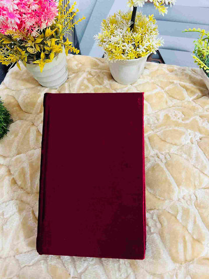 Holy Quran Tajveedi 16 Line Velvet Maroon color