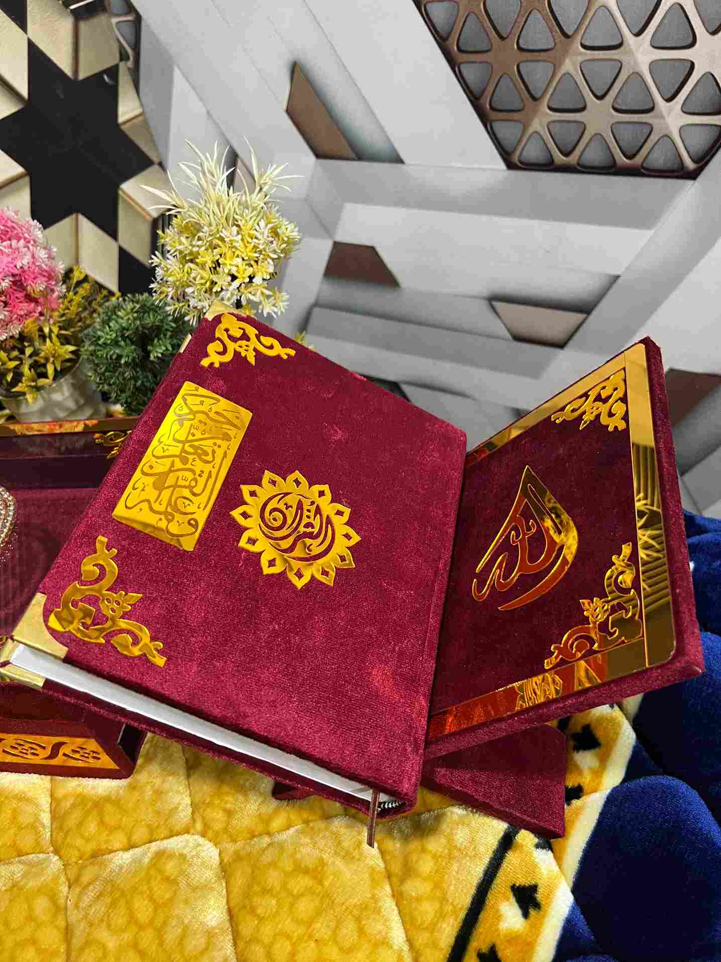 AL-NOOR Premium Acrylic Quran Box-Maroon