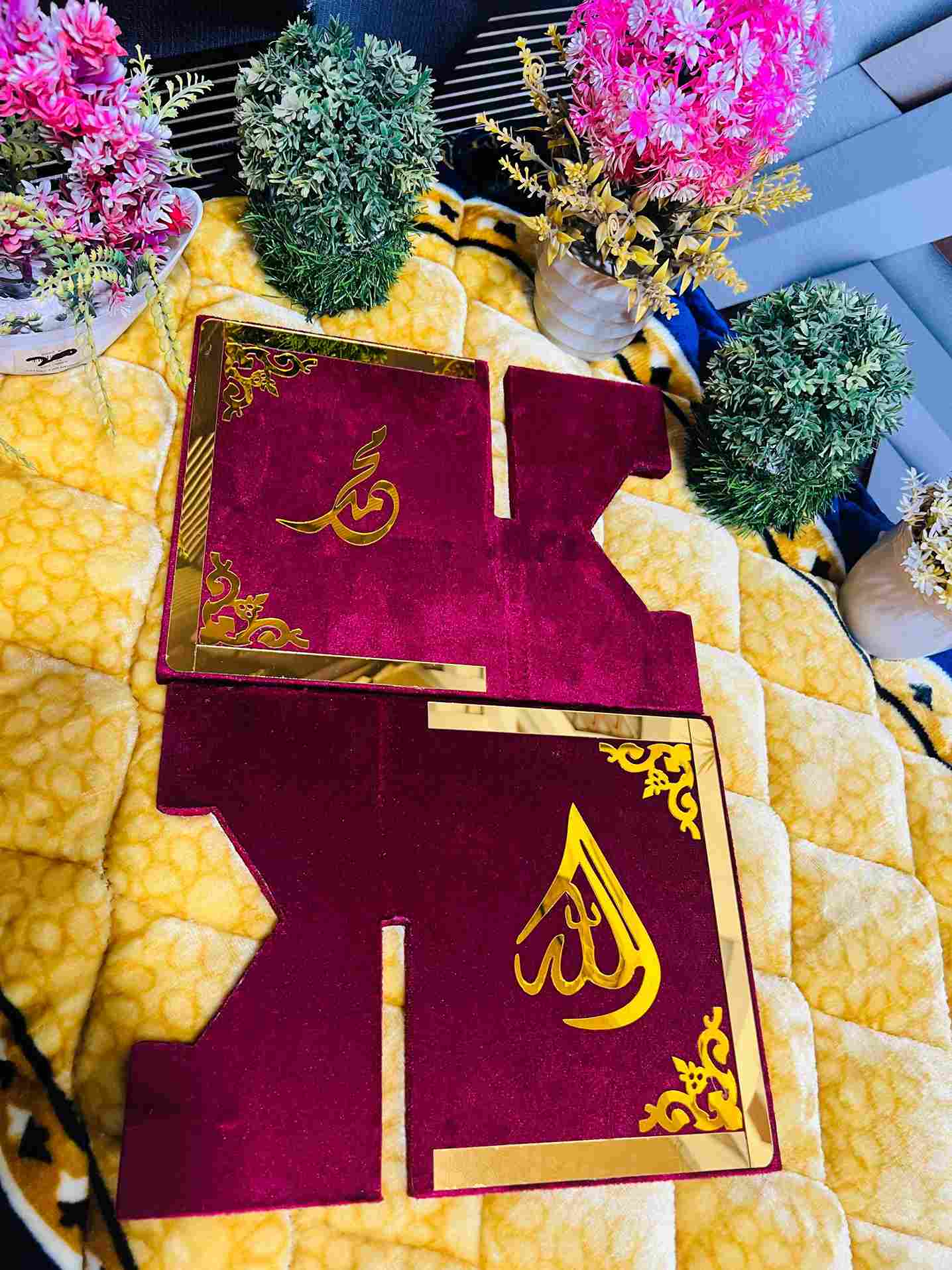 AL-NOOR Premium Acrylic Quran Box-Maroon