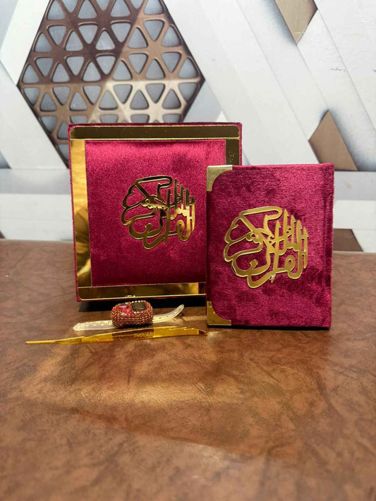 Holy Quran Gift Set (Pocket Size) Maroon Color