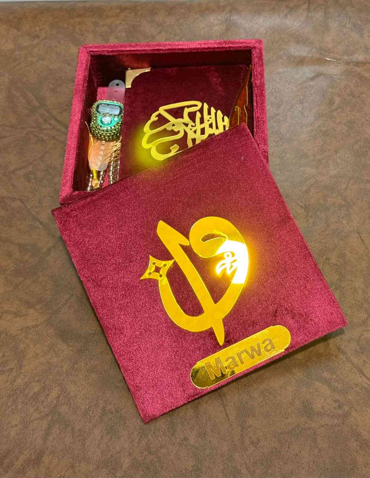 Pocket-Size Quran in Turkish-Inspired Velvet Box Maroon