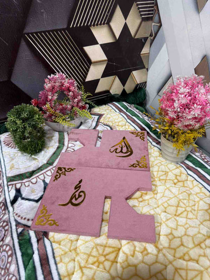 Premium Bridal Quran Gift Set Pink Color Transparent Set, Velvet Holly Quran, Book Mark,  Velvet Box, Velvet  Rahal, Ittar, Tasbeeh