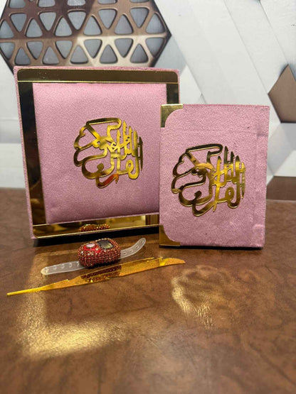 Holy Quran Gift Set (Pocket Size) Pink Color
