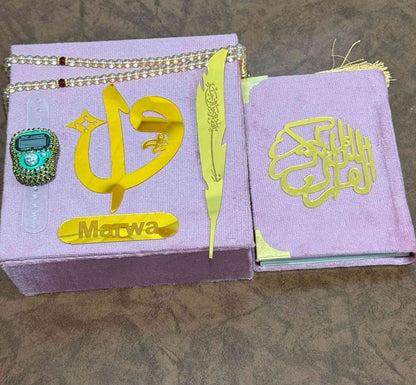 Pocket-Size Quran in Turkish-Inspired Velvet Box Pink