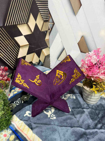 Premium Bridal Quran Gift Set Purple Color Transparent Set, Velvet Holly Quran, Book Mark,  Velvet Box, Velvet  Rahal, Ittar, Tasbeeh