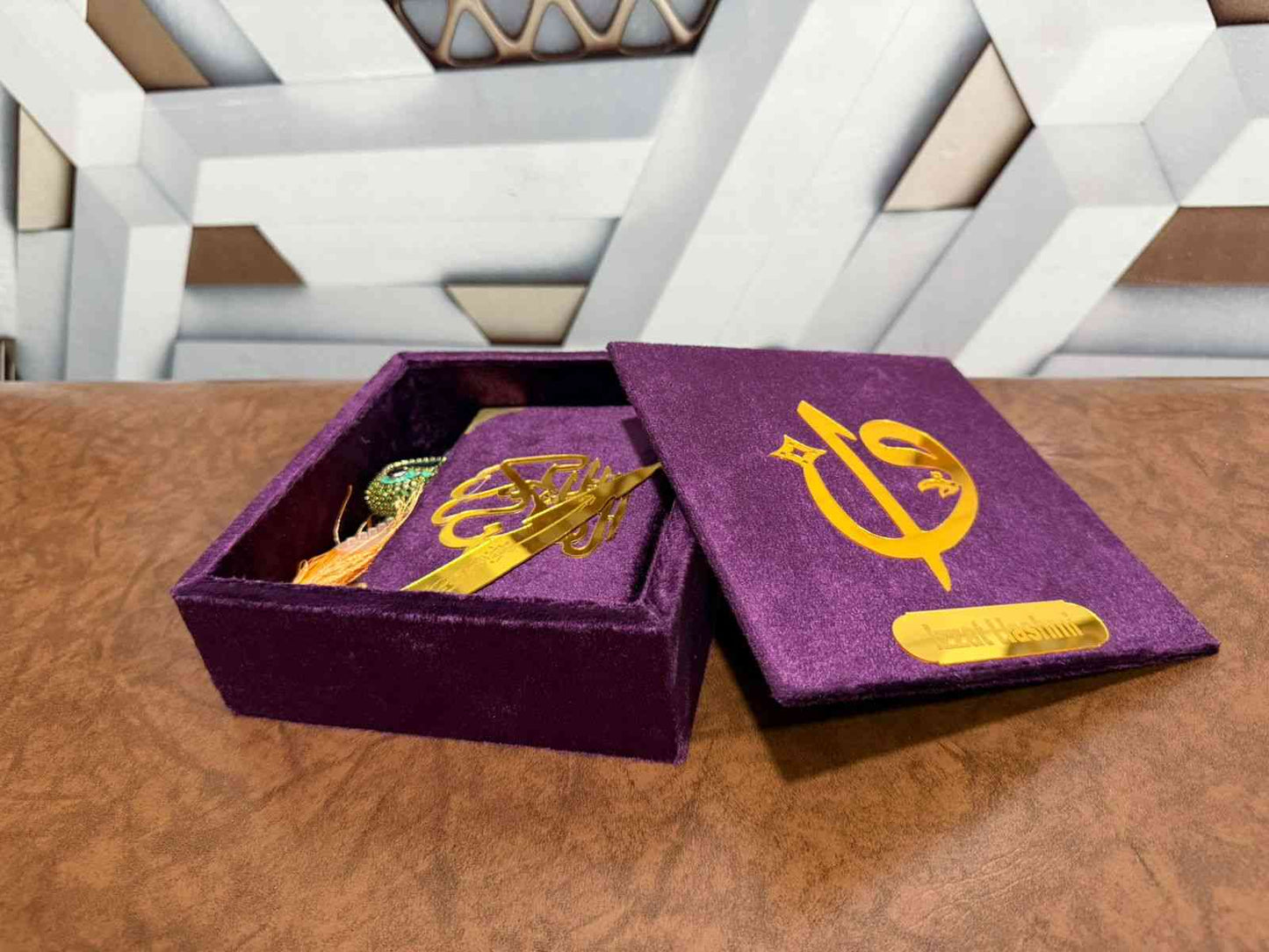 Pocket-Size Quran in Turkish-Inspired Velvet Box Purple