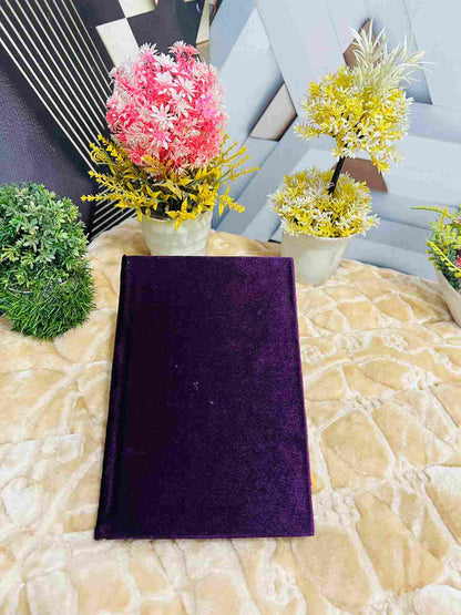 Holy Quran Tajveedi 16 Line Velvet Purple color