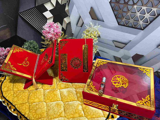 AL-NOOR Premium Acrylic Quran Box-Red