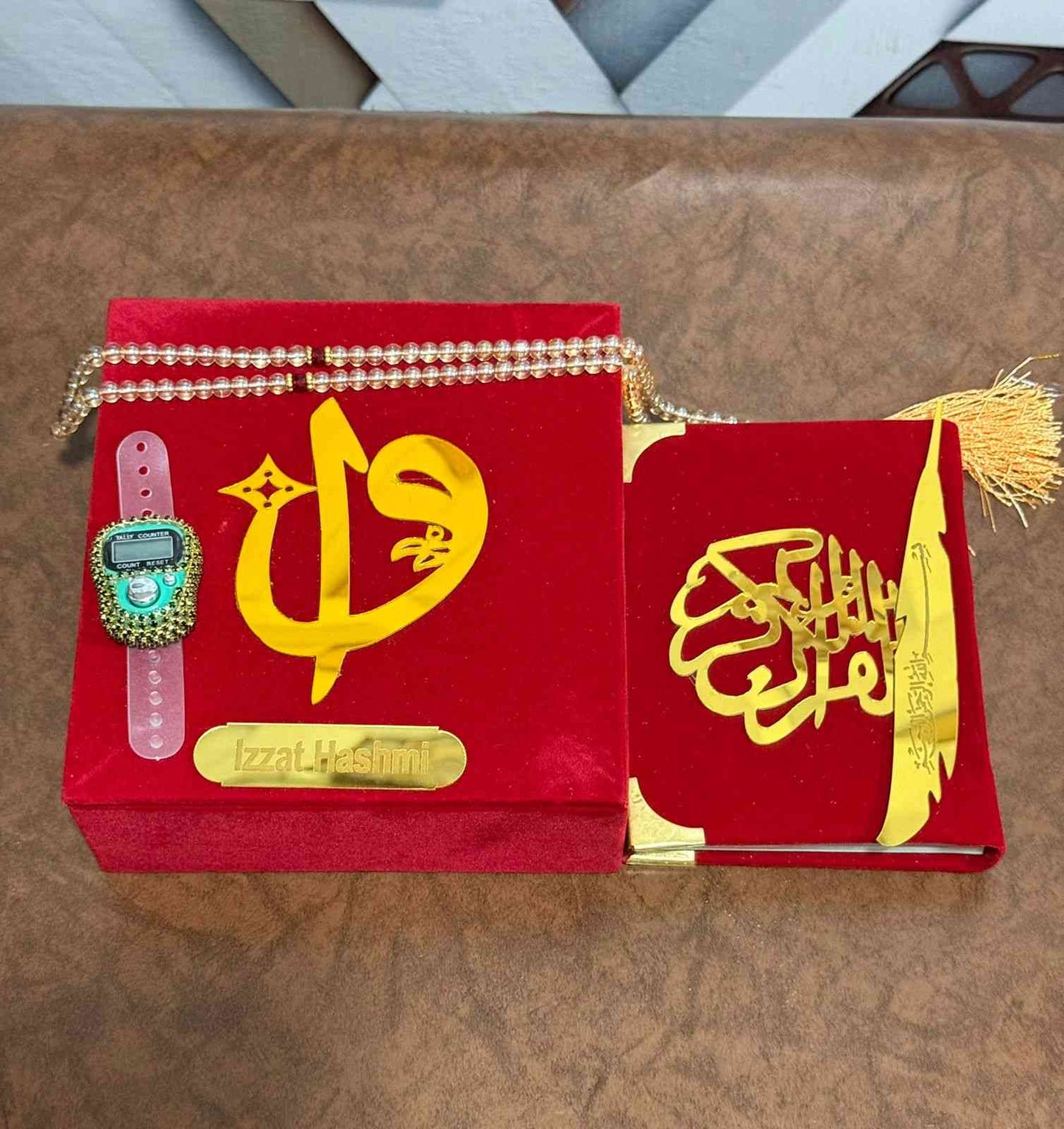 Pocket-Size Quran in Turkish-Inspired Velvet Box Red