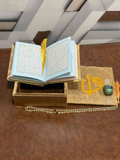 Pocket-Size Quran in Turkish-Inspired Velvet Box Skin