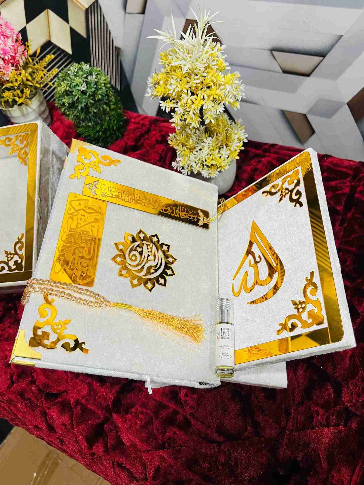 AL-NOOR Premium Acrylic Quran Box-Off white