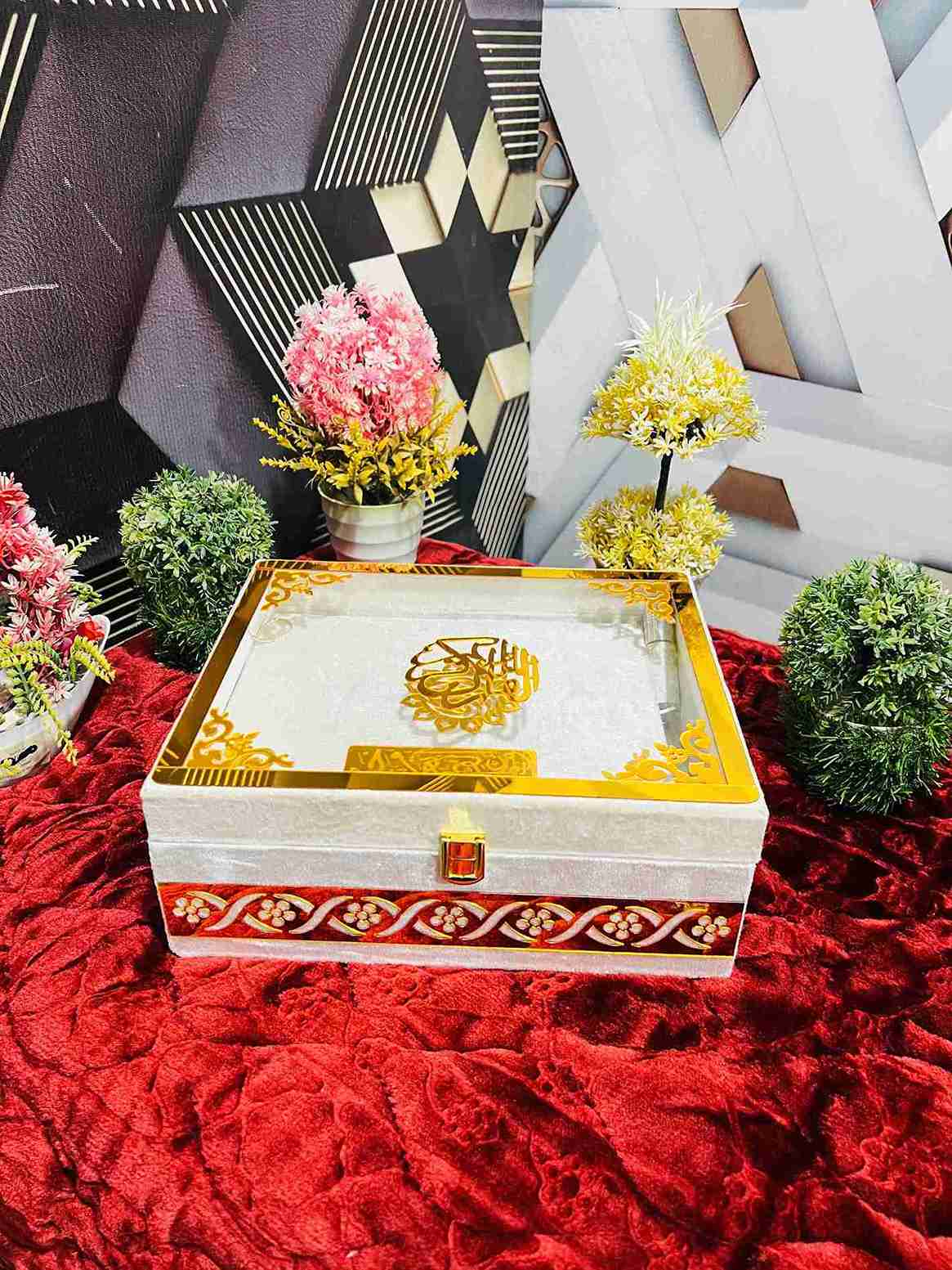 AL-NOOR Premium Acrylic Quran Box-Off white