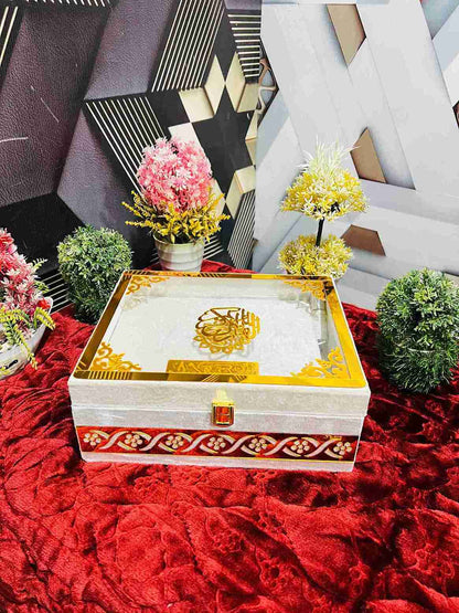AL-NOOR Premium Acrylic Quran Box-Off white