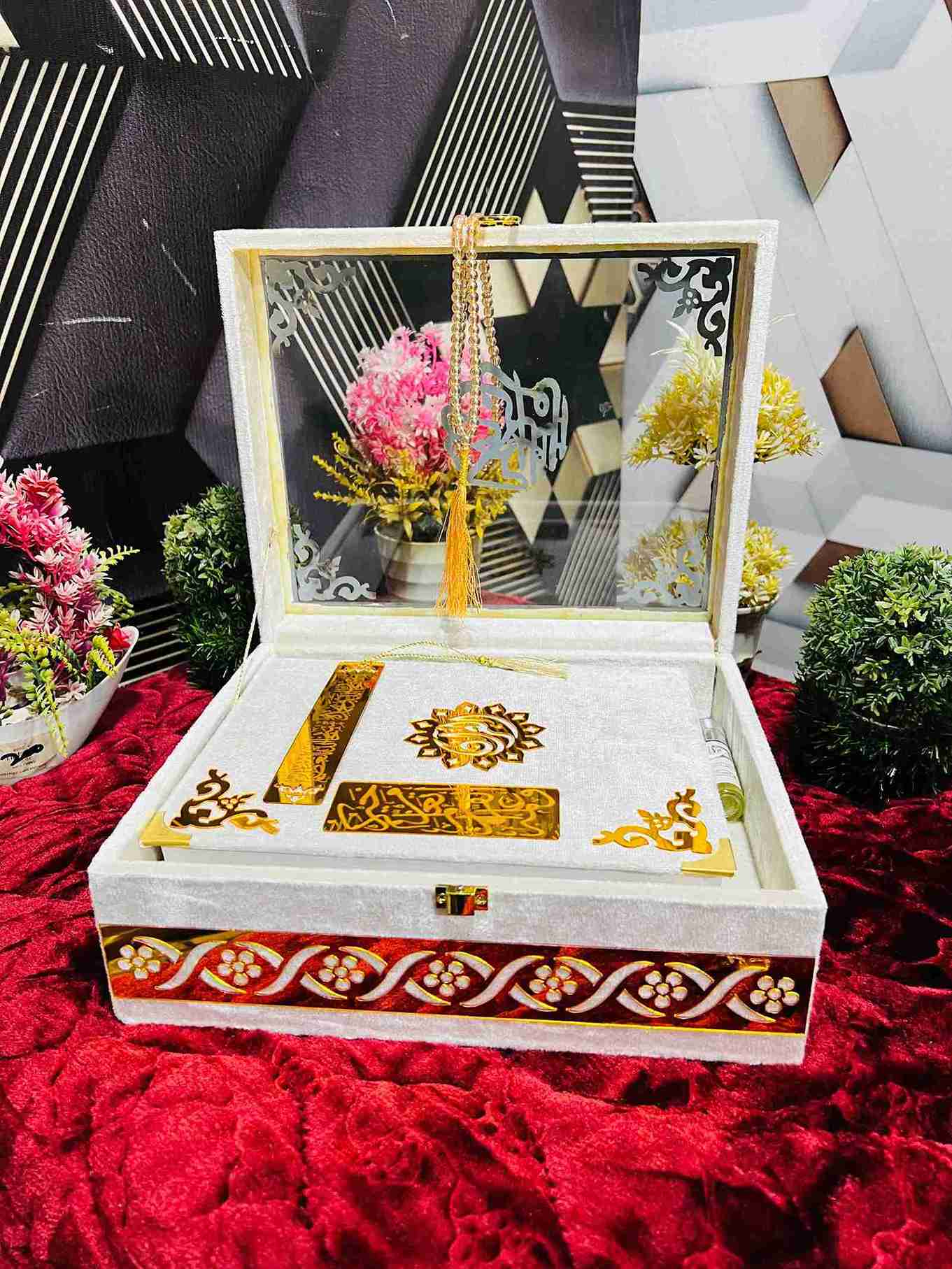 AL-NOOR Premium Acrylic Quran Box-Off white