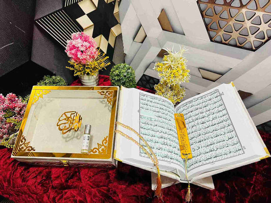 AL-NOOR Premium Acrylic Quran Box-Off white