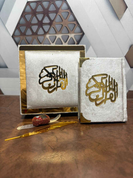 Holy Quran Gift Set (Pocket Size) White Color