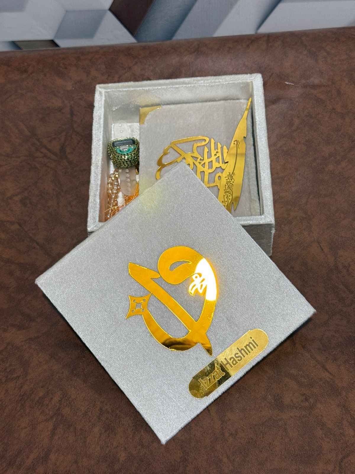 Pocket-Size Quran in Turkish-Inspired Velvet Box OffWhite